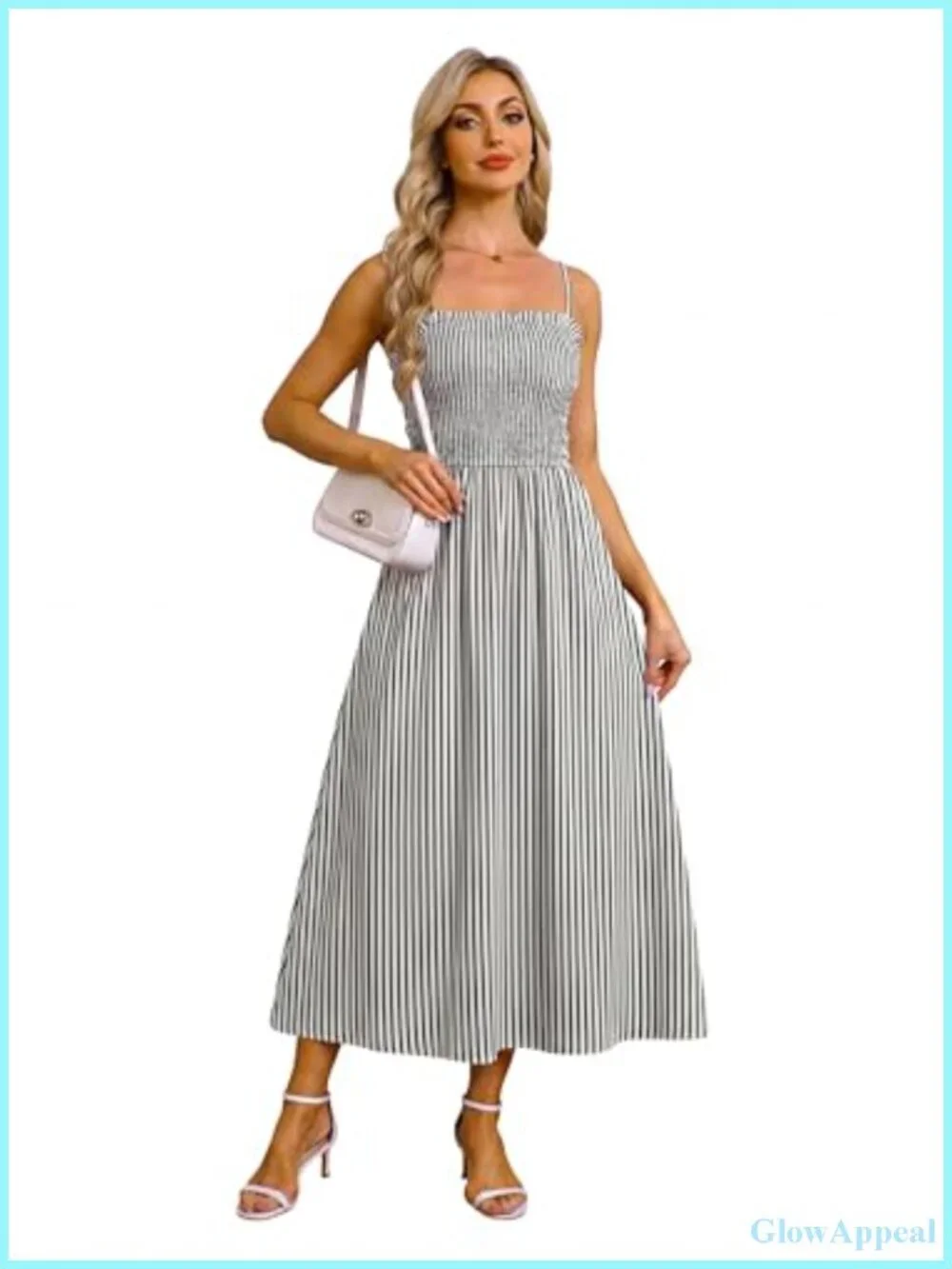 Spaghetti Strap Smocked Maxi Dress with Pockets